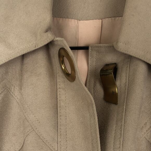 VTG All-Weather Coat Women's M Tan Grommet Clip Fasteners Pockets Puget Sounder - Picture 7 of 13